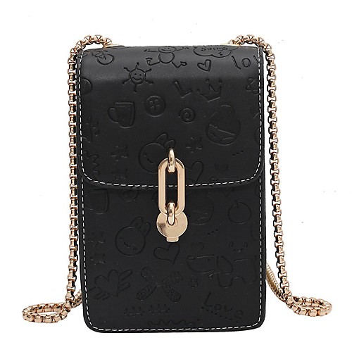 

Women's Bags PU Leather Mobile Phone Bag Zipper Solid Color Daily Outdoor Lace up MessengerBag Black Yellow Green Beige