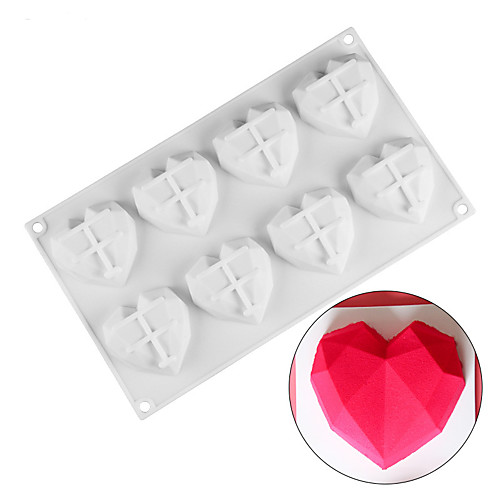 

DIY Mold Baking Pastry Tools 8 Holes Cavity Mini Heart Shape Chocolate Mousse 3D Silicon Cake Mold