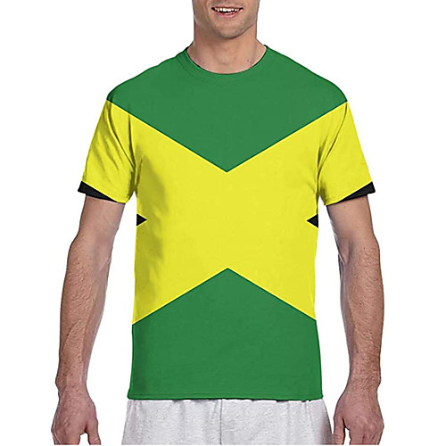 

Men's Tees T shirt 3D Print Graphic Prints National Flag Print Short Sleeve Casual Tops Classic Designer Big and Tall Green