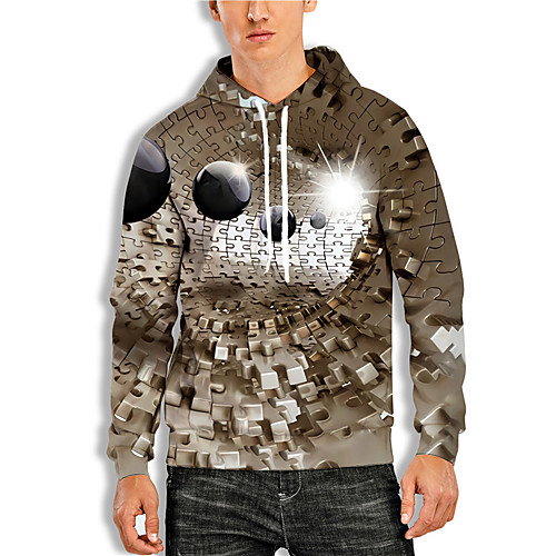 

Men's Pullover Hoodie Sweatshirt Animal Patterned Graphic Prints Print Daily Holiday 3D Print Basic Casual Hoodies Sweatshirts Brown