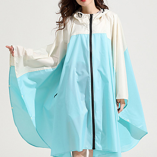 

Women's Men's Rain Poncho Waterproof Hiking Jacket Rain Jacket Outdoor Patchwork Waterproof Lightweight Windproof Breathable Raincoat Poncho Top Fishing Climbing Beach Black Purple Yellow Red Blue