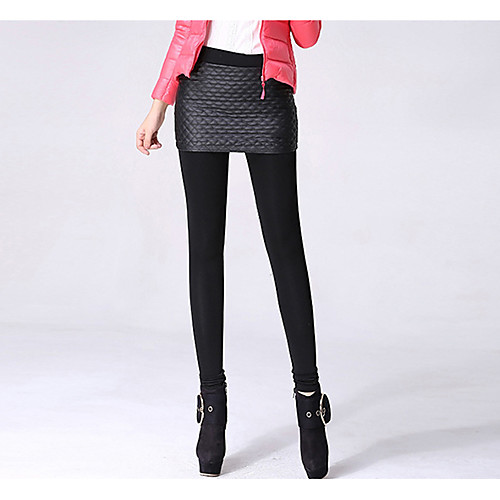 

Women's Causal Daily Work Chic & Modern Long Skirts Solid Color Black [thin]