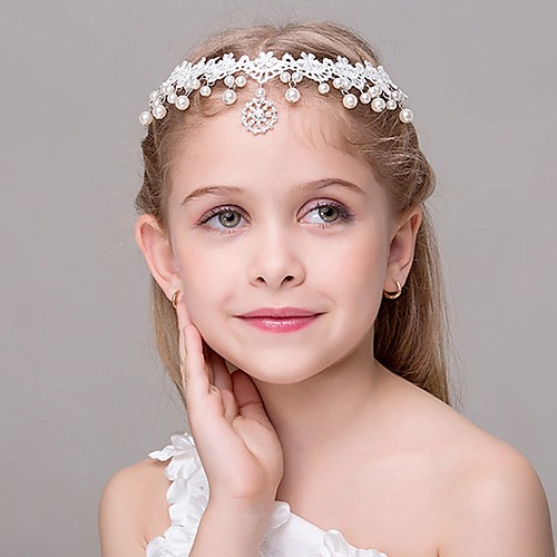 

Girls' Hair Combs For Lace Imitation Pearl Fabric White 1pc