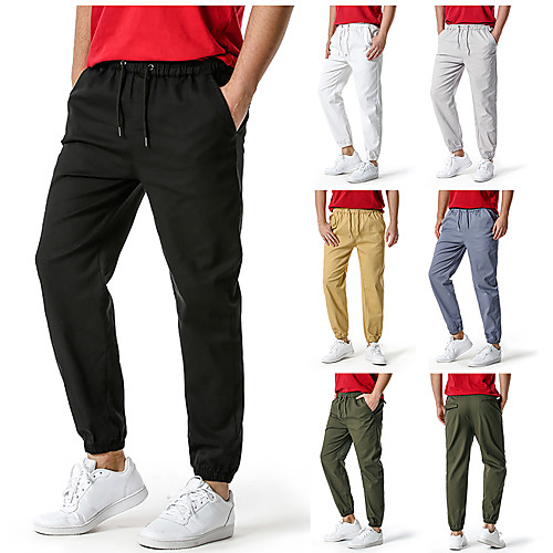 

Men's Chino Home Pants Pants Solid Colored Full Length White Black Army Green Khaki Dusty Blue