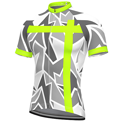 

21Grams Men's Short Sleeve Cycling Jersey Spandex Grey Bike Top Mountain Bike MTB Road Bike Cycling Breathable Quick Dry Sports Clothing Apparel / Athleisure
