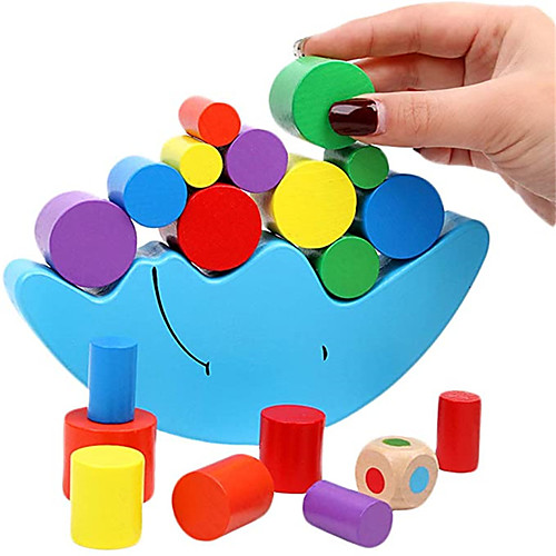 

Wooden Stacking Blocks Balancing Games Moon Equilibrium Puzzles Toy Preschool Early Educational Parent-Child Interaction Sorting Games for Toddler Kids Children