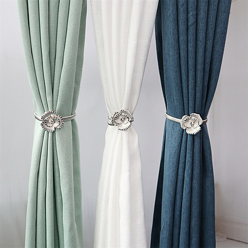 

1 Piece Flower Shape Metal Spring Strap Curtain Buckle Decorative Draperies Holdback