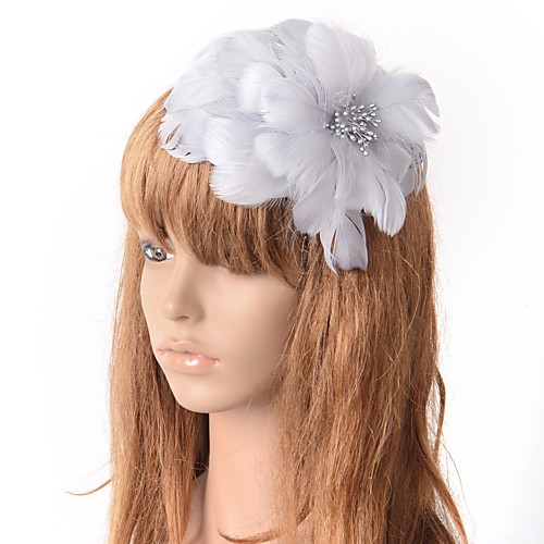

Romantic Classic Feathers Fascinators with Feather / Solid 1 Piece Special Occasion / Party / Evening Headpiece