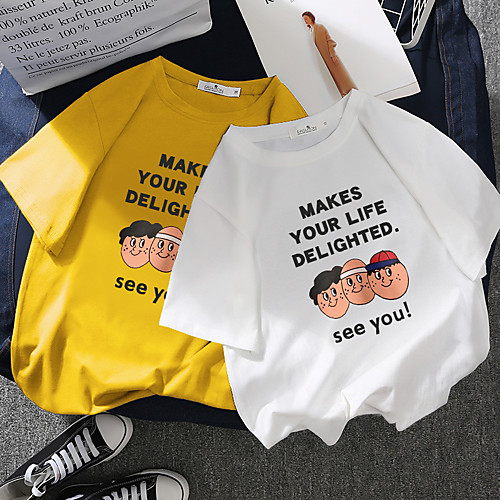 

Women's Tee / T-shirt Pure Color Crew Neck Letter Printed Sport Athleisure Top Short Sleeves Breathable Soft Comfortable Everyday Use Casual Daily Outdoor