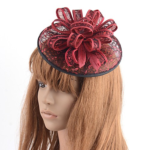 

Retro Vintage Classic Tulle Fascinators with Feather / Lace / Floral 1 Piece Special Occasion / Party / Evening Headpiece