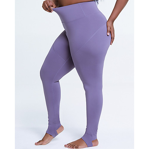 

Women's Plus Size Patchwork Solid Color Sporty Yoga Full Length Leggings Olive Green 109-2