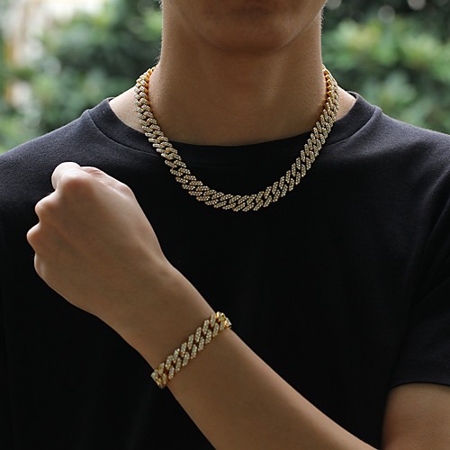 

Men's Chains Necklace Cuban Link Hip Hop Alloy Gold Silver 41-60 cm Necklace Jewelry 1pc For Street Gift