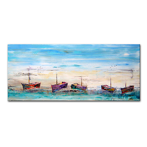 

Mintura Large Size Hand Painted Abstract Boat Landscape Oil Painting on Canvas Modern Art Wall Pictures For Home Decoration (Rolled Canvas without Frame)