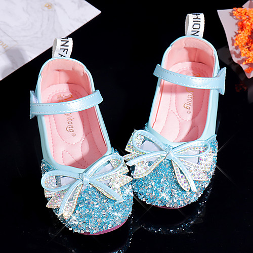 

Girls' Flats Flower Girl Shoes Princess Shoes School Shoes Rubber PU Little Kids(4-7ys) Big Kids(7years ) Daily Party & Evening Walking Shoes Rhinestone Sparkling Glitter Buckle Blue Pink Silver