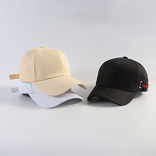 

Cotton Baseball Cap Running Cap Visor Hats Men's Women's Hat Letter Adjustable Lightweight Breathable for Fitness Running Jogging Autumn / Fall Spring Summer White Black Khaki / Embroidery