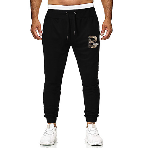

Men's Casual / Sporty Sweatpants Outdoor Sports Daily Sports Pants Pants Graphic Full Length Drawstring Pocket Print Black Light Grey Dark Gray