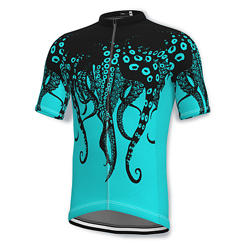 

21Grams Men's Short Sleeve Cycling Jersey Spandex Green Bike Top Mountain Bike MTB Road Bike Cycling Breathable Quick Dry Sports Clothing Apparel / Athleisure