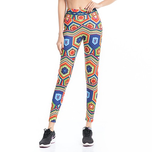 

Activewear Pants Printing Solid Women's Training Running Natural Polyester