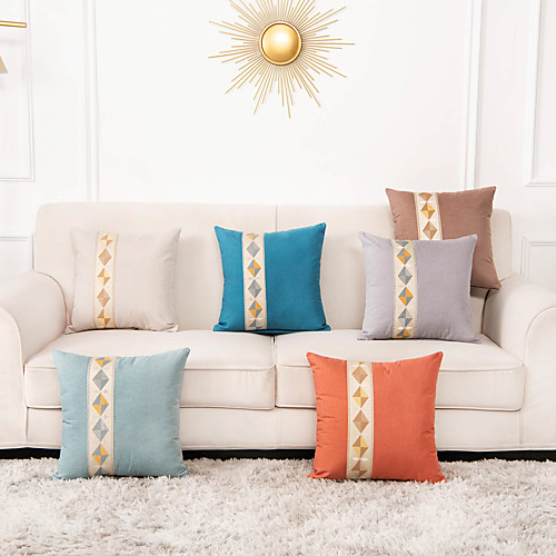 

1 Pc Geometric Cushion Cover 45x45cm Linen for Sofa Bedroom