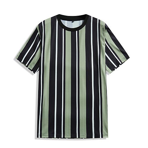 

Men's T-shirt Suits T shirt Other Prints Color Block Short Sleeve Casual Tops Green / Black