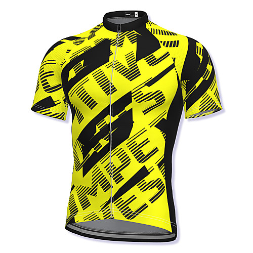 

21Grams Men's Short Sleeve Cycling Jersey Spandex Yellow Bike Top Mountain Bike MTB Road Bike Cycling Breathable Quick Dry Sports Clothing Apparel / Athleisure