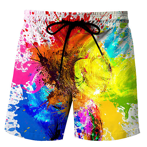 

Men's Swim Shorts Swim Trunks Board Shorts Breathable Quick Dry Drawstring - Swimming Surfing Water Sports Tie Dye Summer