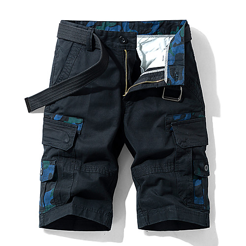 

Men's Hiking Shorts Hiking Cargo Shorts Solid Color Summer Outdoor Ventilation Multi-Pockets Breathable Cotton Shorts Bottoms Black Army Green Blue Khaki Beach Traveling 28 29 30 31 32