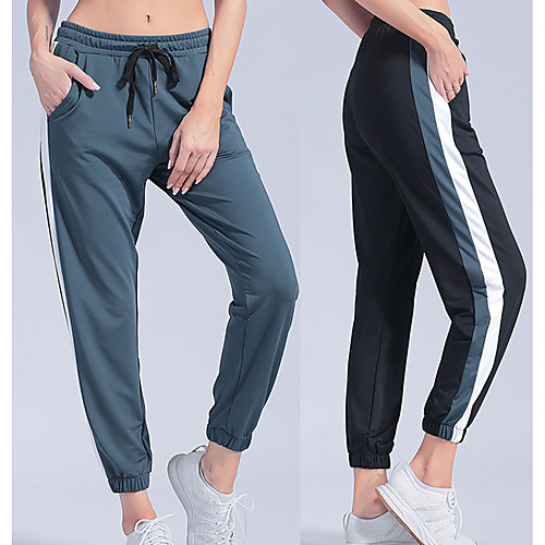

Women's Joggers Jogger Pants Athletic Bottoms Side-Stripe Side Pockets Drawstring Spandex Winter Fitness Gym Workout Running Jogging Training Breathable Quick Dry Moisture Wicking Sport Stripes Black