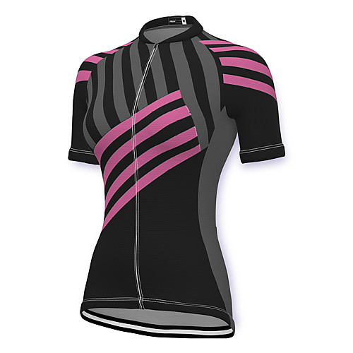 

21Grams Women's Short Sleeve Cycling Jersey Spandex Black Stripes Bike Top Mountain Bike MTB Road Bike Cycling Breathable Sports Clothing Apparel / Stretchy / Athleisure