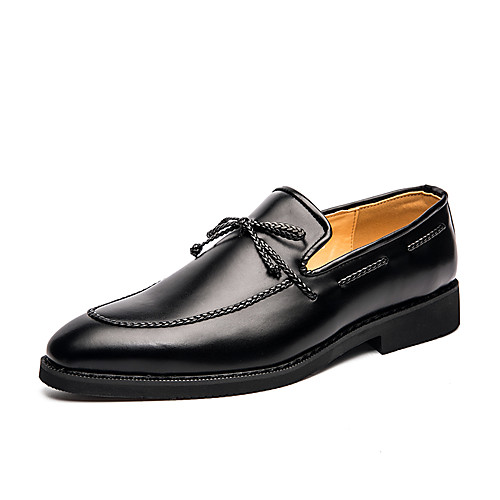 

Men's Loafers & Slip-Ons Business Vintage Classic Daily Office & Career Faux Leather Breathable Non-slipping Wear Proof Black Brown Spring Summer