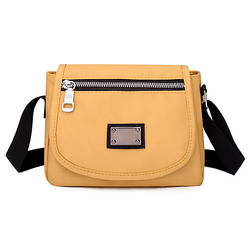 

Women's Bags Oxford Cloth Crossbody Bag Zipper Daily Outdoor 2021 Baguette Bag MessengerBag Wine Black Yellow Blushing Pink