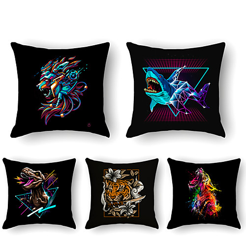 

Cushion Cover 5PCS Linen Soft Decorative Square Throw Pillow Cover Cushion Case Pillowcase for Sofa Bedroom 45 x 45 cm (18 x 18 Inch) Superior Quality Mashine Washable