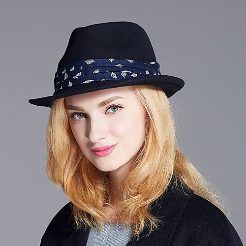 

Fashion Retro Wool Hats with Solid / Trim 1 Piece Party / Evening / Casual Headpiece