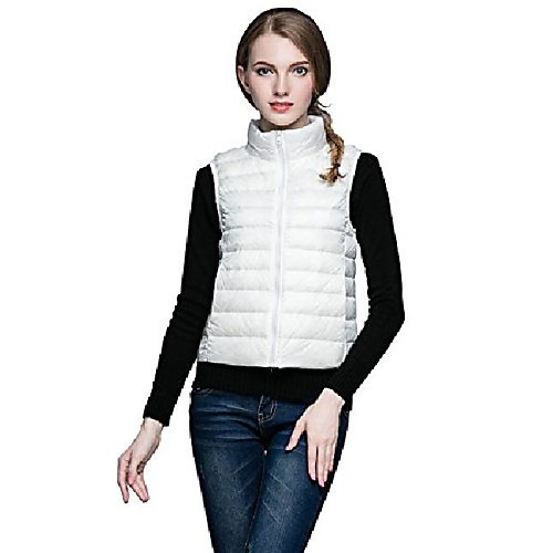 

gihuo women's packable ultra light stand collar down vest sleeveless puffer jacket (medium, white)