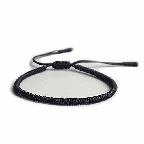 

exinox tibetan spiritual bracelet : man woman : handmade bracelet : traditional buddhist knot (black)