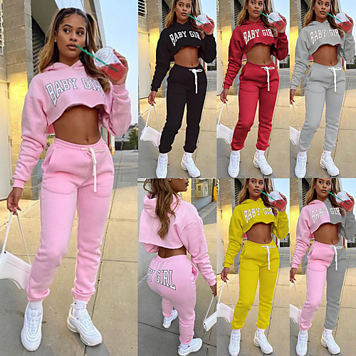 

Women's Cropped Patchwork Tracksuit Sweatsuit Jogging Suit Casual Athleisure Long Sleeve 2pcs Winter Thermal Warm Lightweight Windproof Fitness Running Walking Jogging Warm-Up Sportswear Plus Size