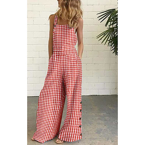 

Women's Ordinary Yellow graffiti White circle Black circle Jumpsuit Check