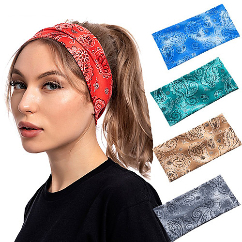 

3 pcs Cross-border New StyleBohemian Cashew Print Bouquet Headband Elastic Wide-brim Ethnic Style Ladies Sports Headband