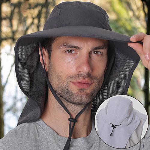

TCAHCC Women's Men's Fishing Hat Hiking Hat Hiking Cap Winter Outdoor Waterproof Sunscreen UV Resistant Solid Color Nylon Dark Grey Navy Black for Fishing Climbing Beach