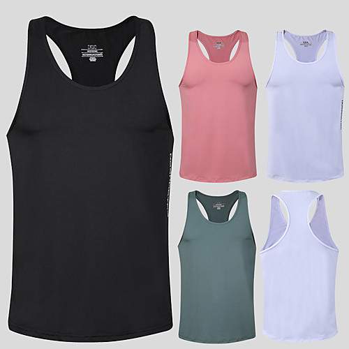 

Men's Sleeveless Running Tank Top Tee Tshirt Top Athletic Athleisure Breathable Quick Dry Moisture Wicking Yoga Fitness Gym Workout Running Jogging Sportswear Solid Colored Normal White Black Pink