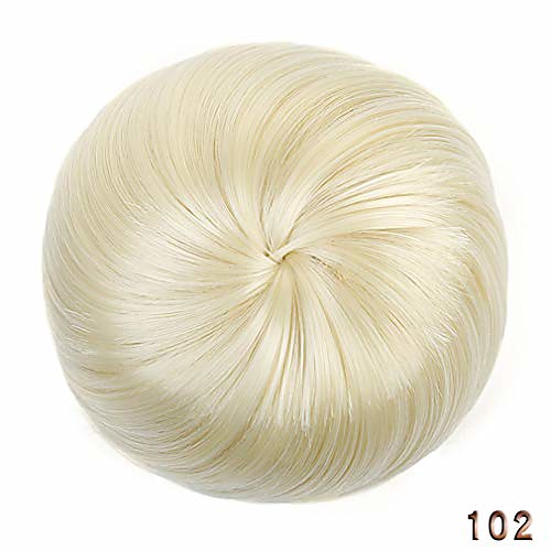 

girls brown blonde bun hair chignon synthetic donut roller hairpieces high temperature fiber for women #14