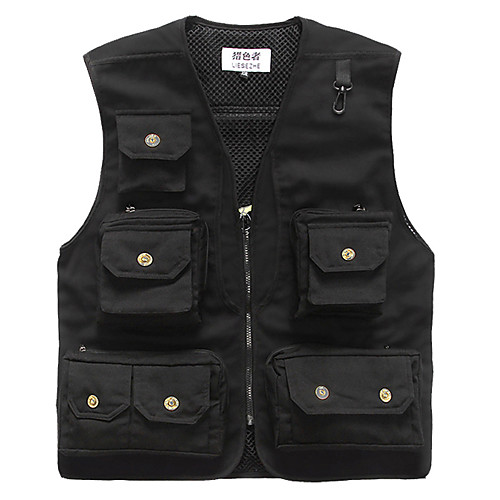 

Men's Hiking Vest / Gilet Fishing Vest Military Tactical Vest Sleeveless Outerwear Vest / Gilet Top Outdoor Lightweight Breathable Quick Dry Sweat wicking Autumn / Fall Spring Chinlon Polyester Solid