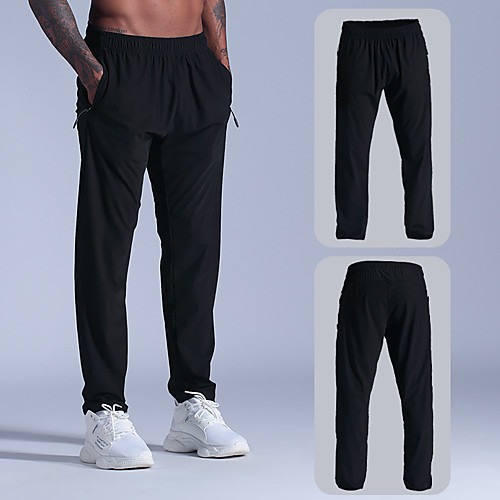 

Men's Joggers Jogger Pants Athletic Bottoms Drawstring Zipper Pocket Spandex Winter Fitness Gym Workout Running Jogging Training Breathable Quick Dry Moisture Wicking Sport Solid Colored Black