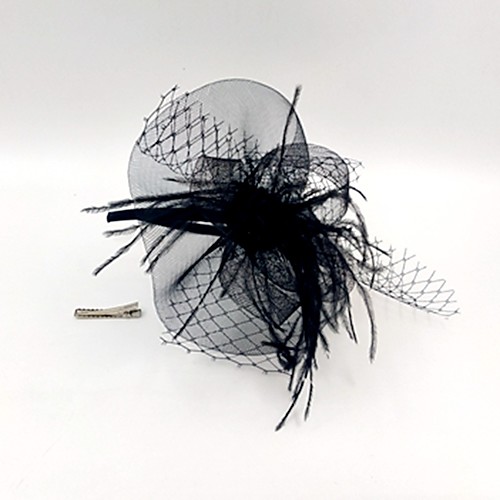 

Elegant Retro Tulle / Feather Fascinators with Floral / Polka Dot 1 Piece Special Occasion / Party / Evening Headpiece
