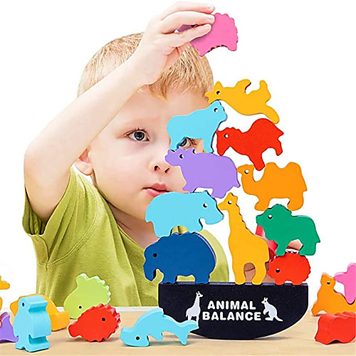 

Sea Animal Stacking Toys for Kids Quality Wooden Blocks for Concentration and Motor Skills Training - Best Holidays & Birthday Gift for Toddlers