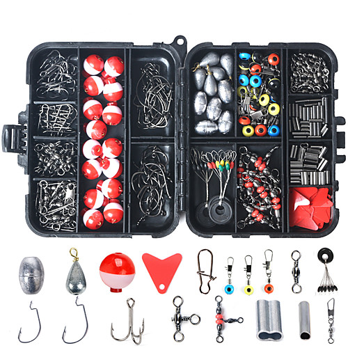 

263 pcs Fishing Hooks Fishing Snaps & Swivels Fishing Accessories Set Metal ABS Easy to Carry Easy to Use Sea Fishing Other