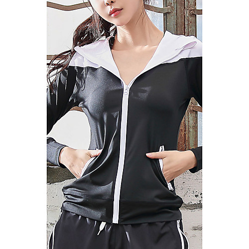 

Women's Color Block Spring & Summer Hoodied Jacket Regular Sport Coat Tops WT-004 Rose Red