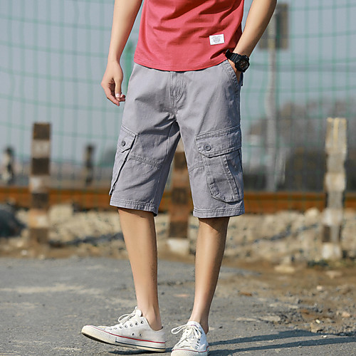 

Men's Hiking Shorts Hiking Cargo Shorts Solid Color Outdoor 10 Breathable Multi-Pockets Wear Resistance Cotton Shorts Black Army Green Light Grey Khaki Dark Navy Hunting Fishing Climbing 30 36 38 32