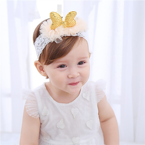 

Girls' For Birthday Party Festival Lace Sequins Fabric Yellow 1pc
