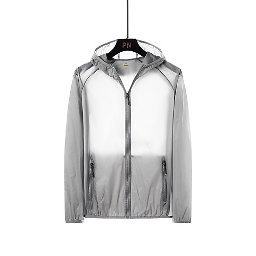 

KORAMAN Men's Hoodie Jacket Hiking Jacket Hiking Skin Jacket Outdoor Solid Color Lightweight UV Sun Protection Breathable Quick Dry Jacket Hoodie Top Single Slider Hunting Fishing Climbing Dark Grey